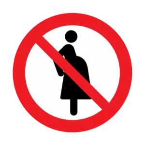 Panneau d'interdiction ISO 7010 P042 interdit aux femmes enceintes – panneau de défense en Valais (Suisse romande)