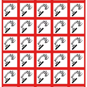 Visuel autocollant 40x40 GHS05 corrosif